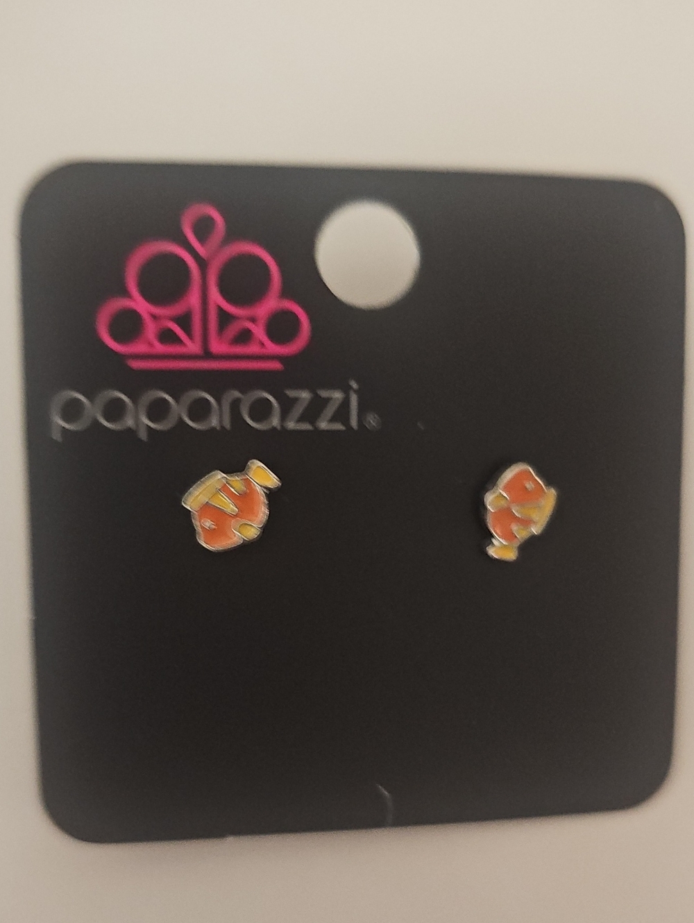 paparazzi Kids Orange Fish Enamel Stud Earrings